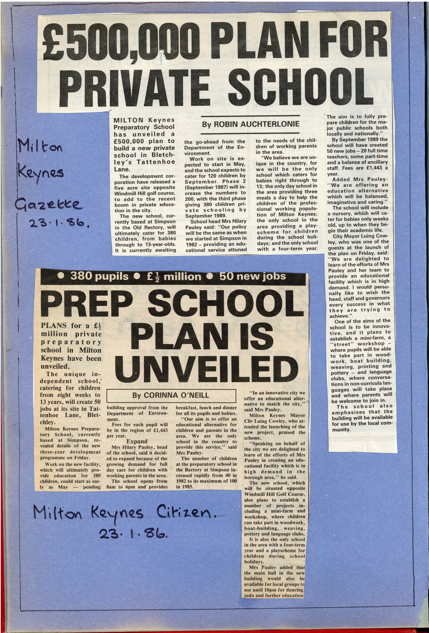 1986 First Prospectus and Media
