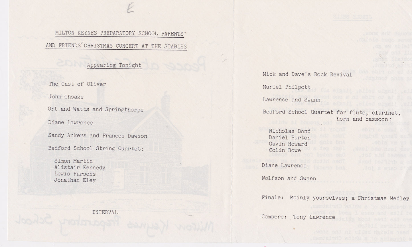 1986 Oliver, Cats and a Musical Evening at The Stables