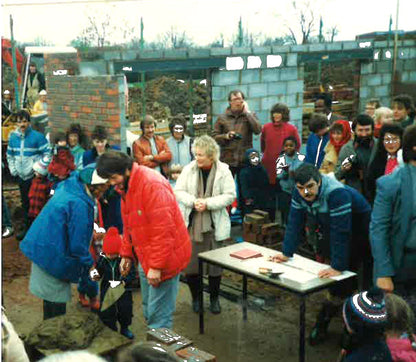 3 Brick laying ceremony with parent Kevin Whately