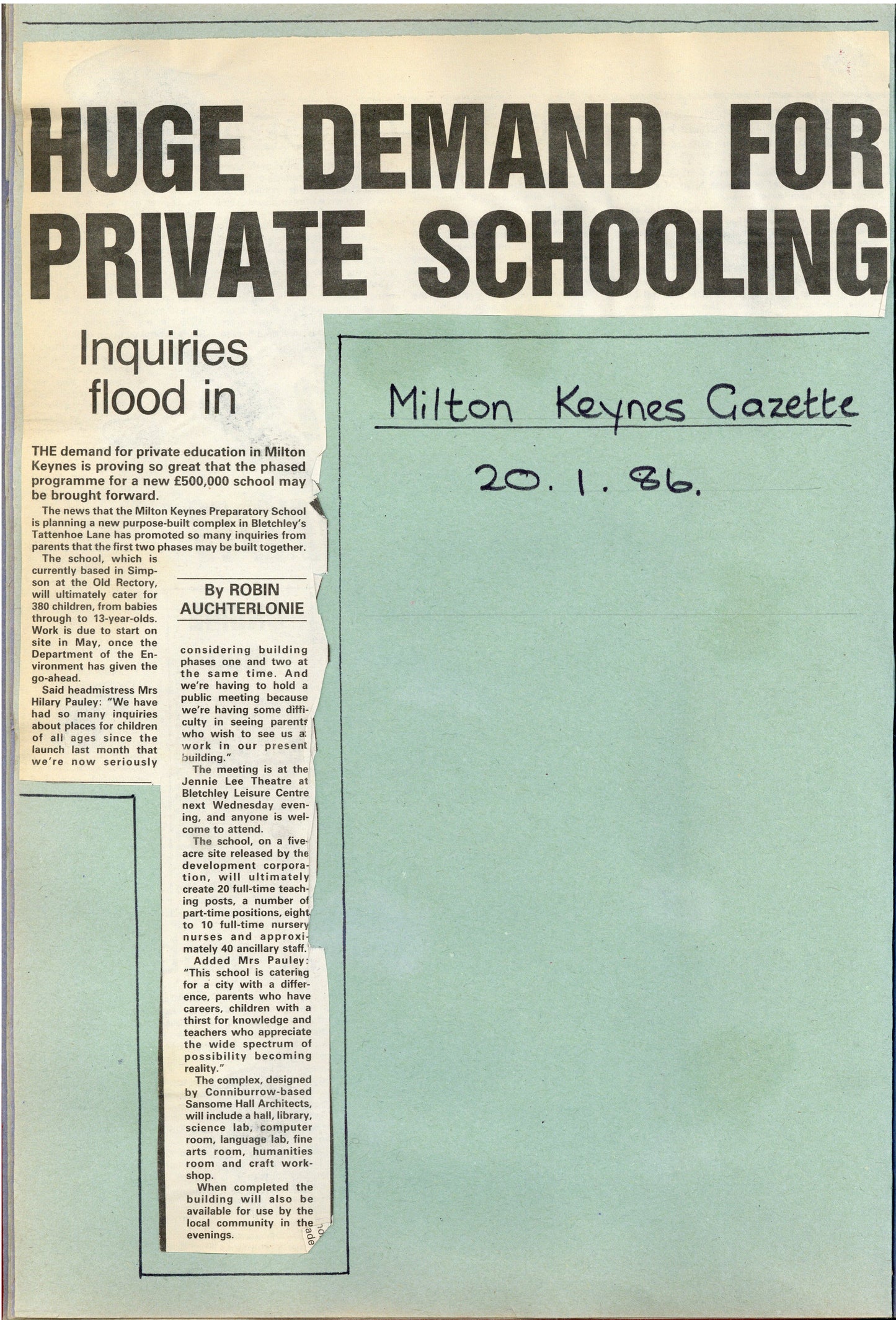 1986 First Prospectus and Media