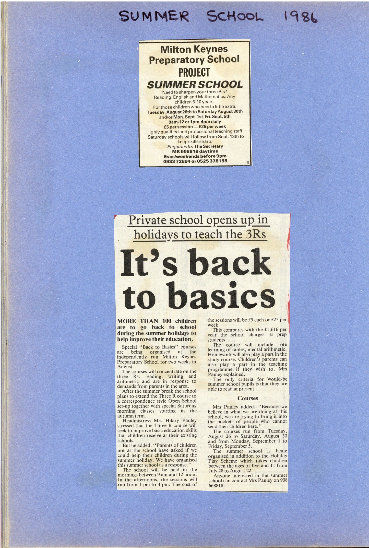 1986 First Prospectus and Media