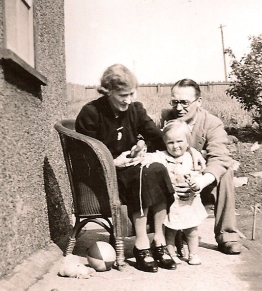 1947. My father, grandmother and (Begian) grandmere in law and me aged 1 year